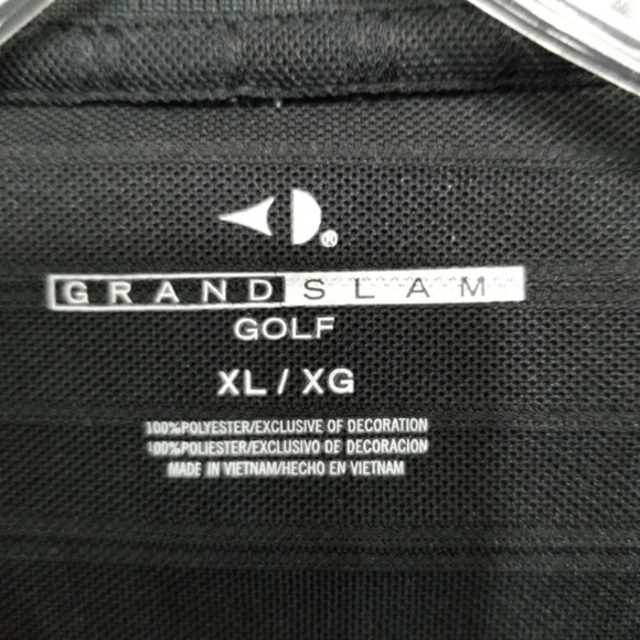 Grand Slam Men's Black Textured Golf Shirt - Picture 5 of 5